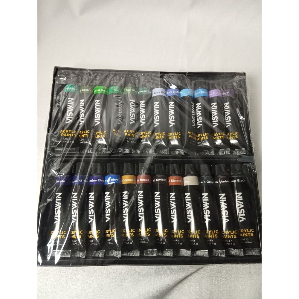 VIASVIN Acrylic Paint Set Assorted Colors 12ml Tubes Art Craft Supplies